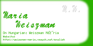 maria weiszman business card